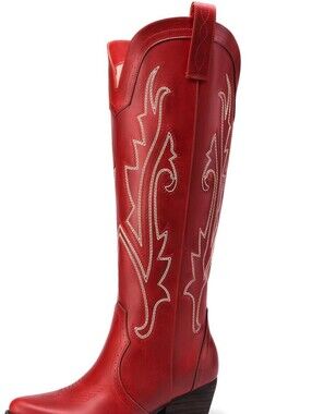 Dream Paris Red Cowboy Boots, 5.5